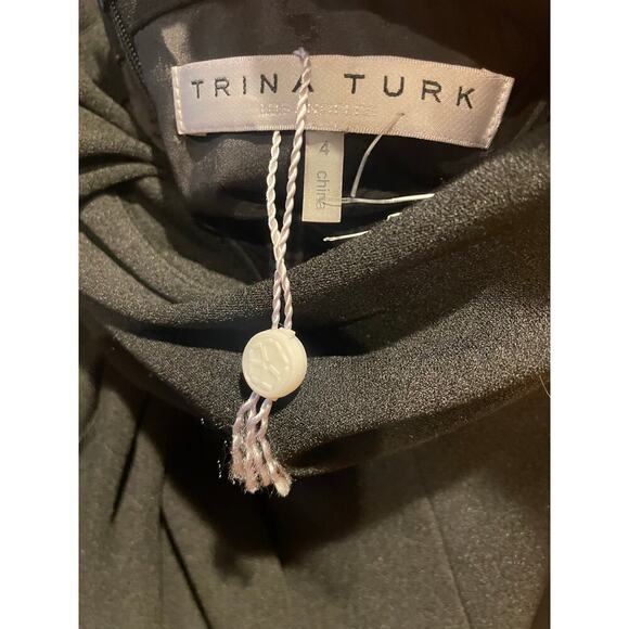 New Trina Turk one shoulder black mini cocktail dress size 4 - Picture 10 of 10